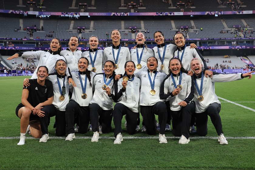 The Olympic gold medal winning Black Ferns squad, including NRLW recruits Tyla King, Stacey Waaka and Tenika Willison
