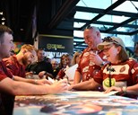 Wigan fans paint Fremont Street cherry and white